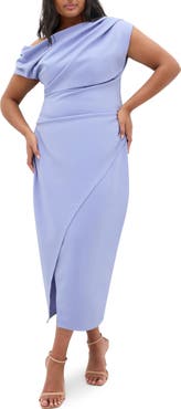 City Chic Sassy One-Shoulder Midi Dress