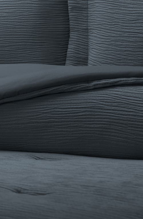 Homespun Double Gauze 3-piece Comforter Set In Blue