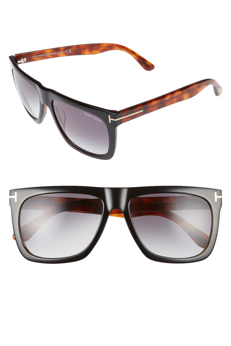 Morgan 57mm Sunglasses, Main, color, BLACK/ OTHER / GRADIENT SMOKE