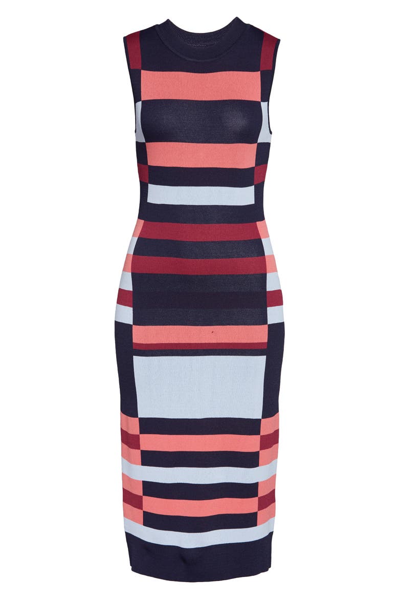 Colorblock Sweater Dress, Main, color, NAVY/CORAL