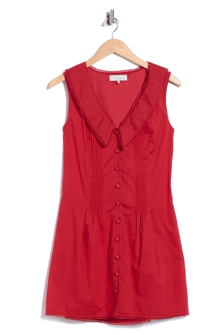 Collared Minidress, Alternate, color, CRIMSON
