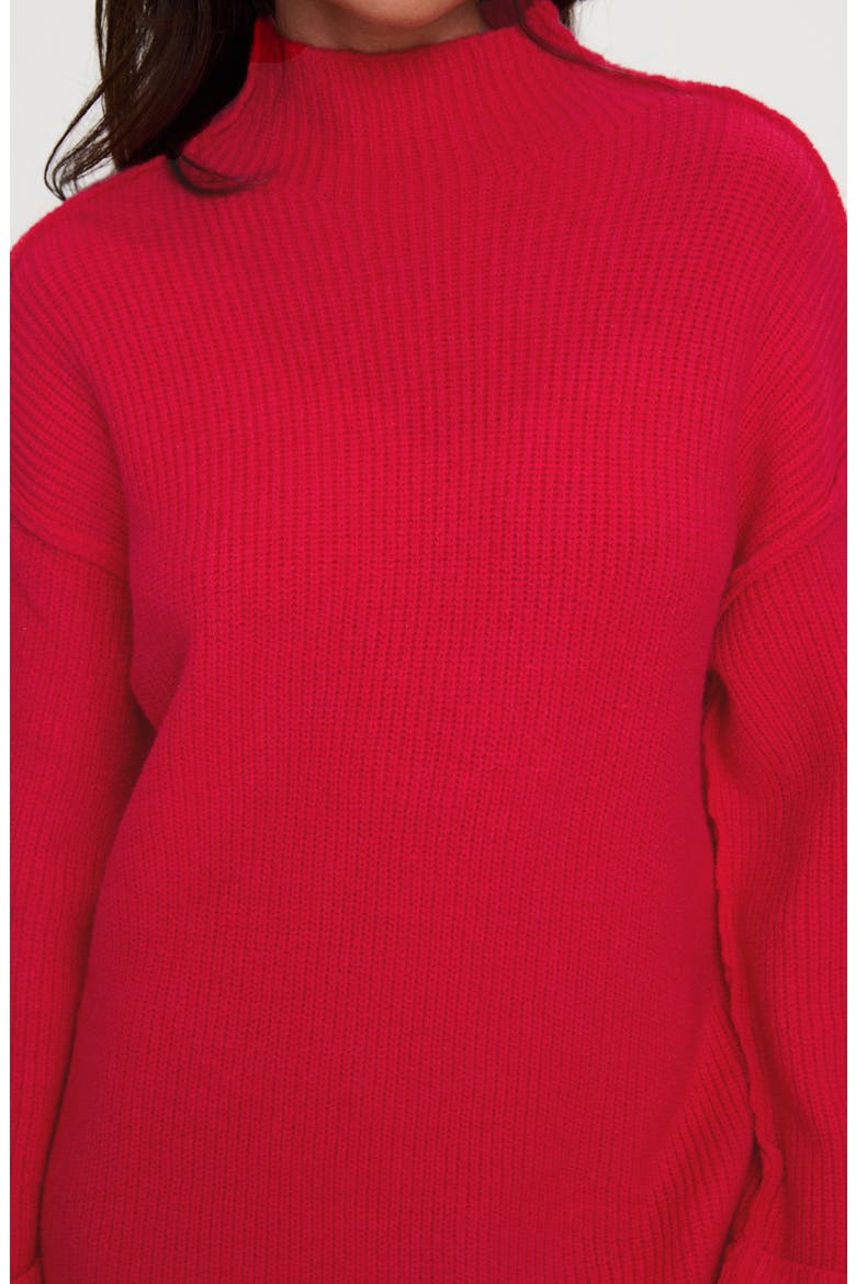 Weslie Long Sleeve Shift Sweater Dress, Alternate, color, RED