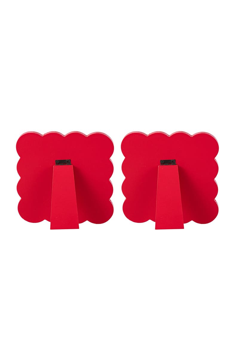 6"H Set of 2 Valentine's Wooden Table Decor, Alternate, color, Red