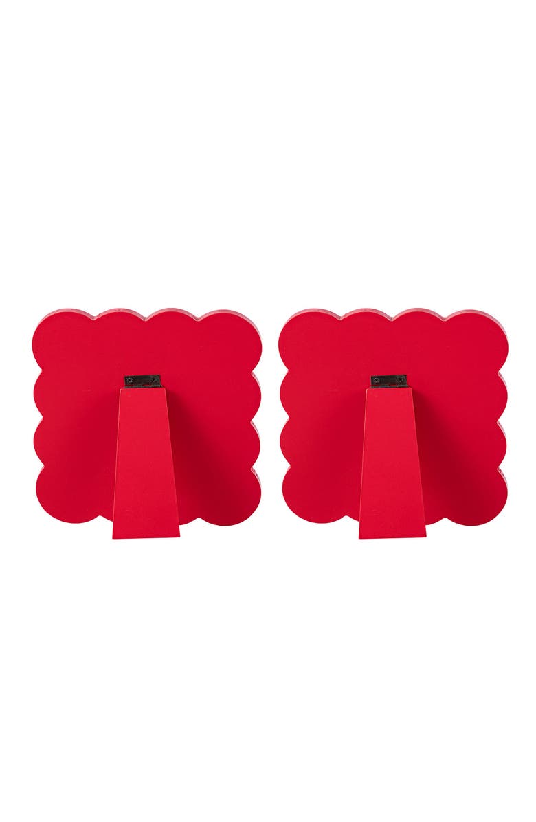Glitzhome 6"H Set of 2 Valentine's Wooden Table Decor, Alternate, color, Red