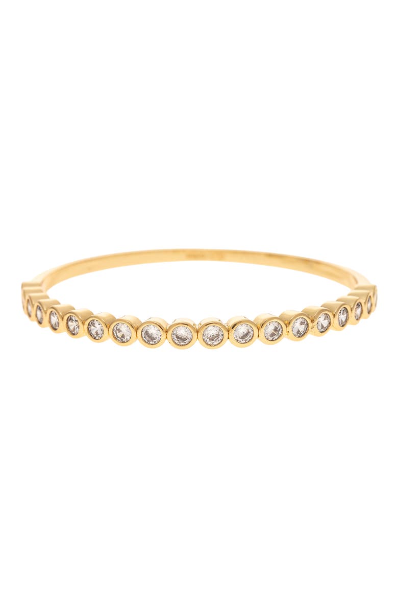 18k Gold Plate Cubic Zirconia Bangle, Main, color, CZ
