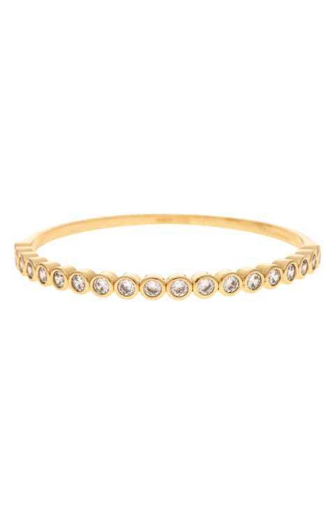 18k Gold Plate Cubic Zirconia Bangle
