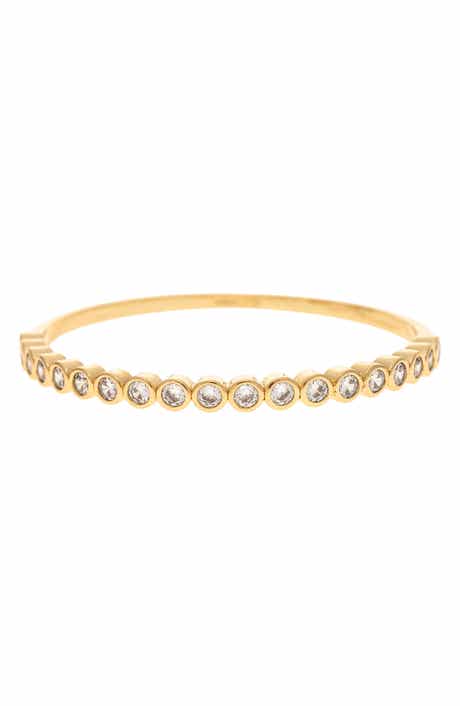18k Gold Plate Cubic Zirconia Bangle