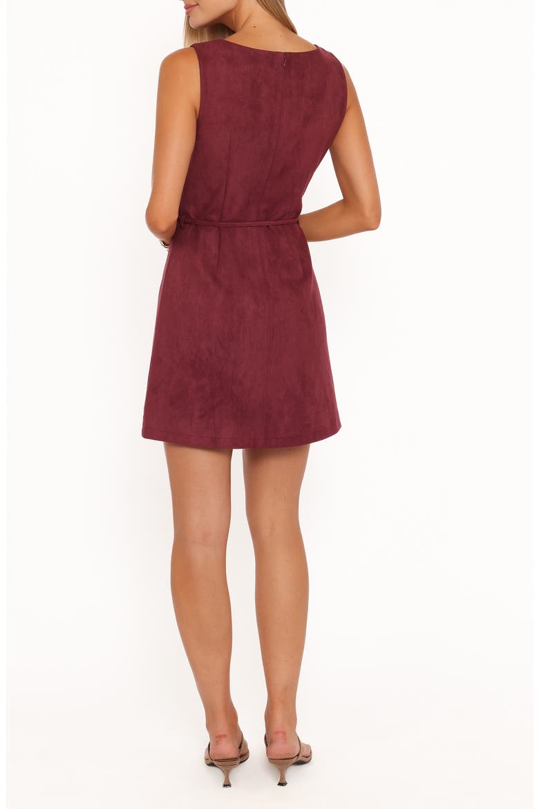 Sharna Faux Suede Minidress, Alternate, color, BURGUNDY