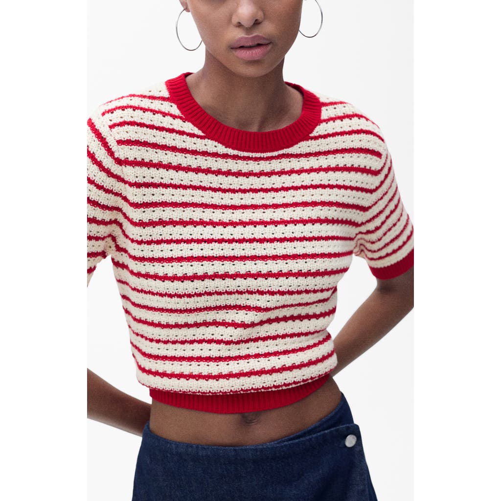 MANGO MANGO MIMOI COTTON OPEN STITCH SWEATER