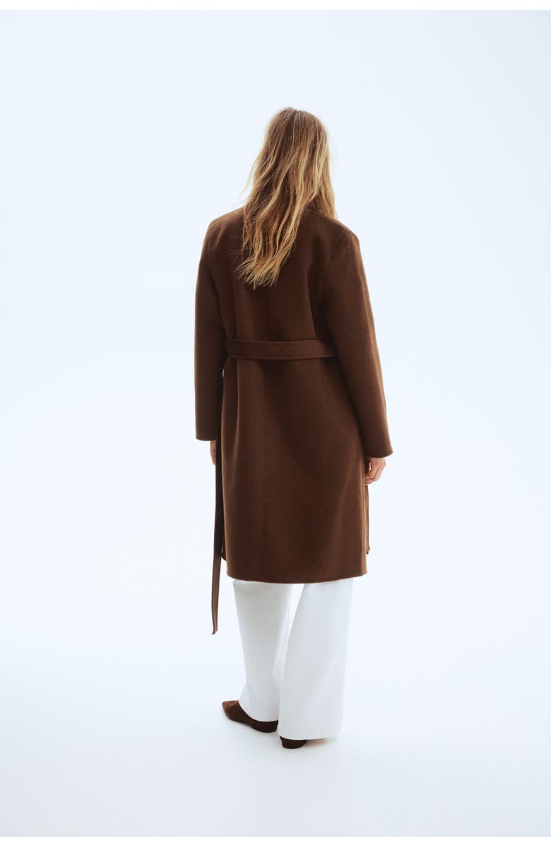 H&M Handmade wool-blend coat, Alternate, color, Brown
