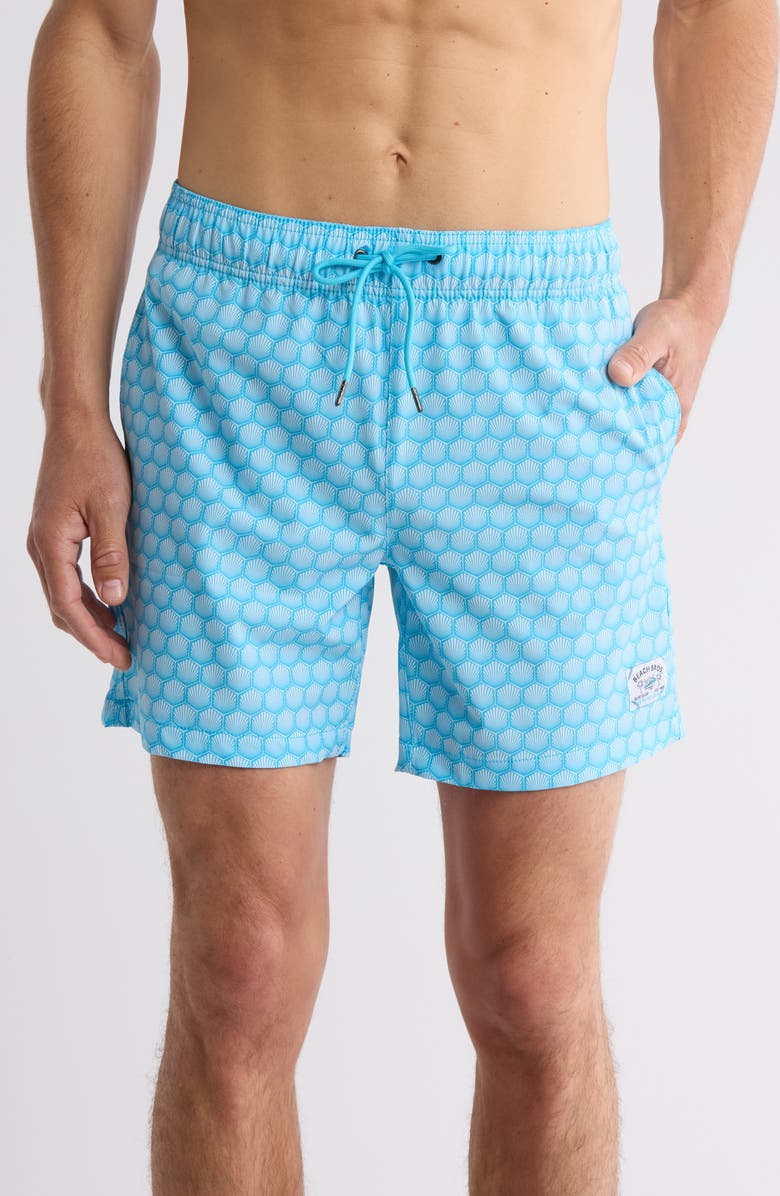 BEACH BROS Hexagon Ray Swim Trunks, Main, color,