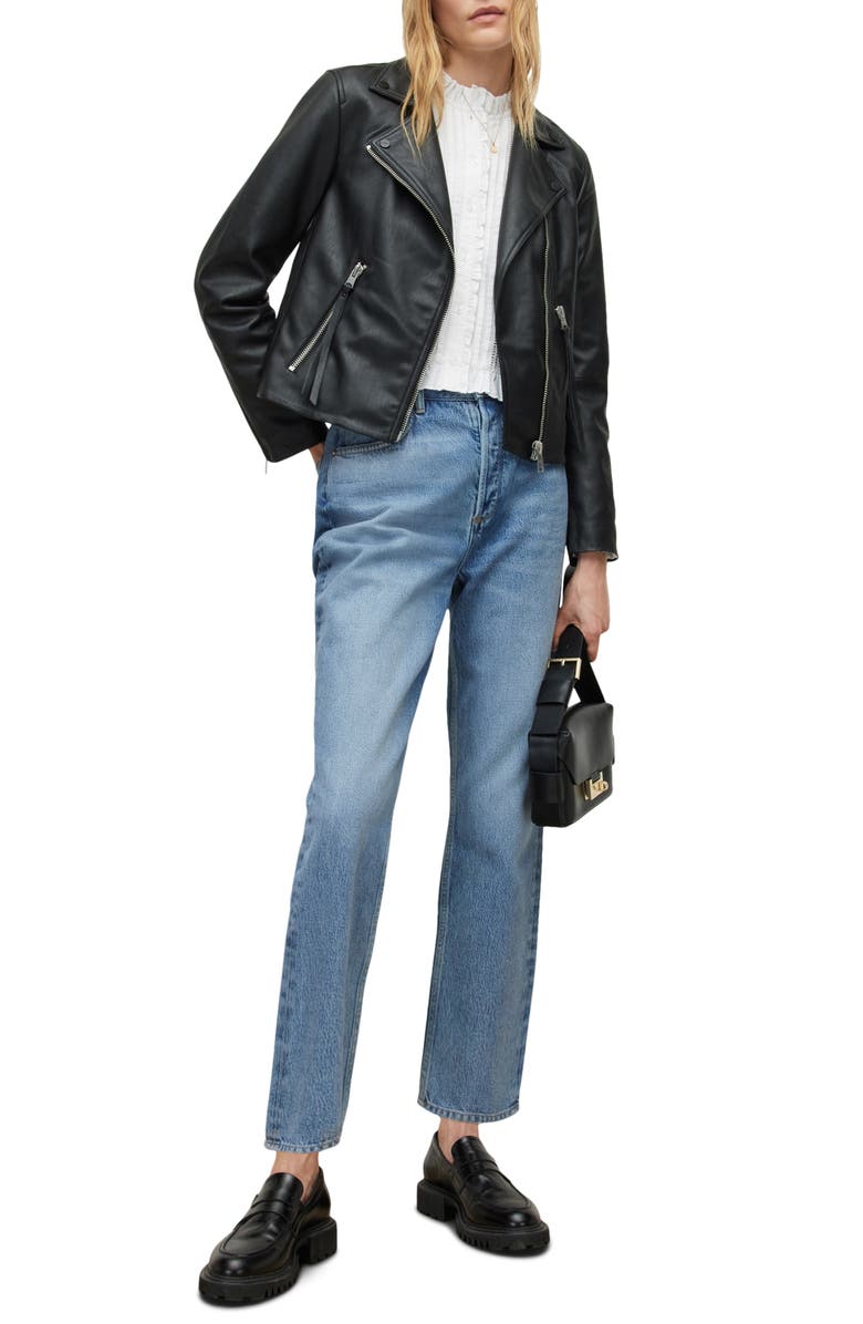 AllSaints Dalby Faux Leather Biker Jacket, Alternate, color, 