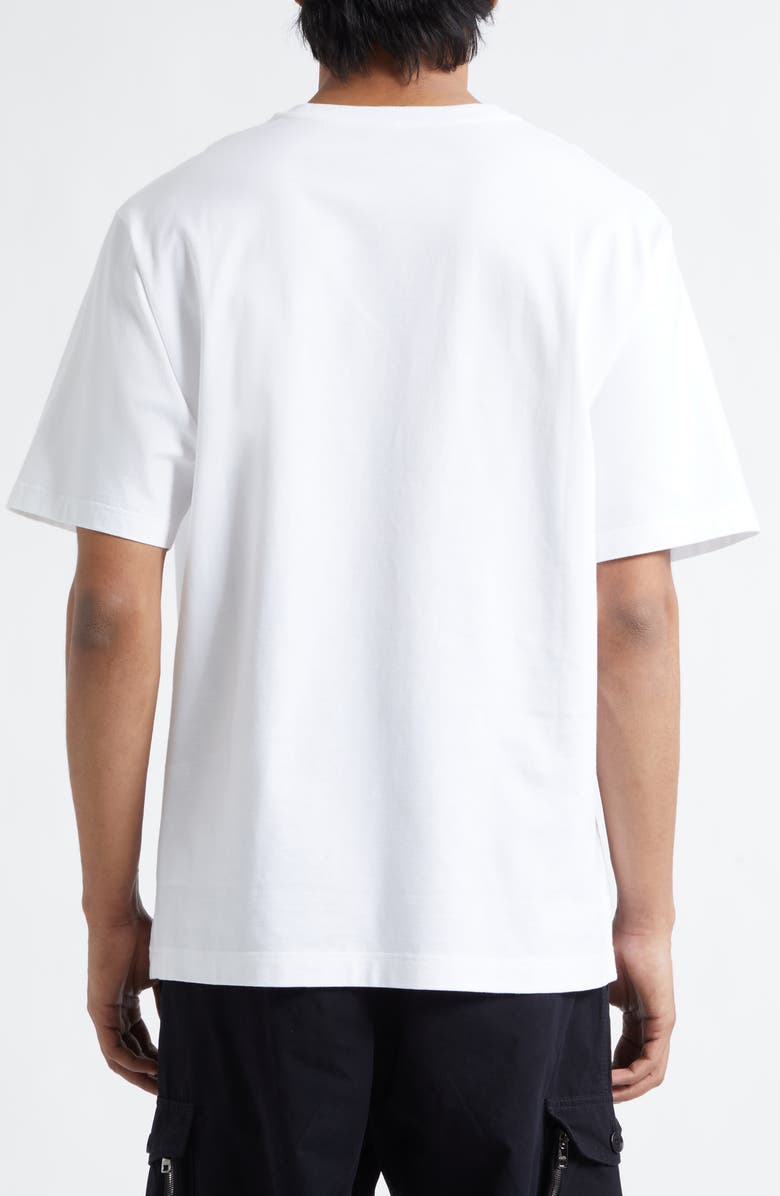 Dolce&Gabbana Logo Crest Embroidered Cotton T-Shirt, Alternate, color, Bianco Ottico