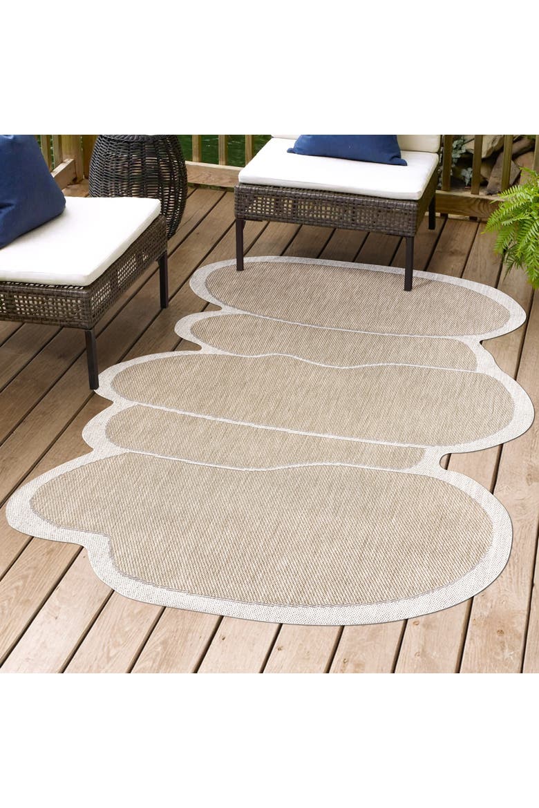 Jasper Modern Rustic Abstract Indoor/Outdoor Shaped Area Rug, Alternate, color, Beige/Cream