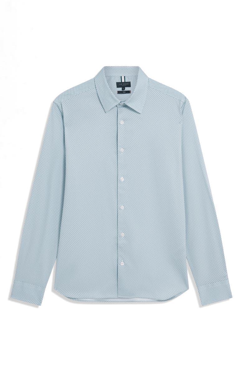 Ted Baker Olweno Slim Fit Microprint Stretch Cotton Button-Up Shirt, Alternate, color, 