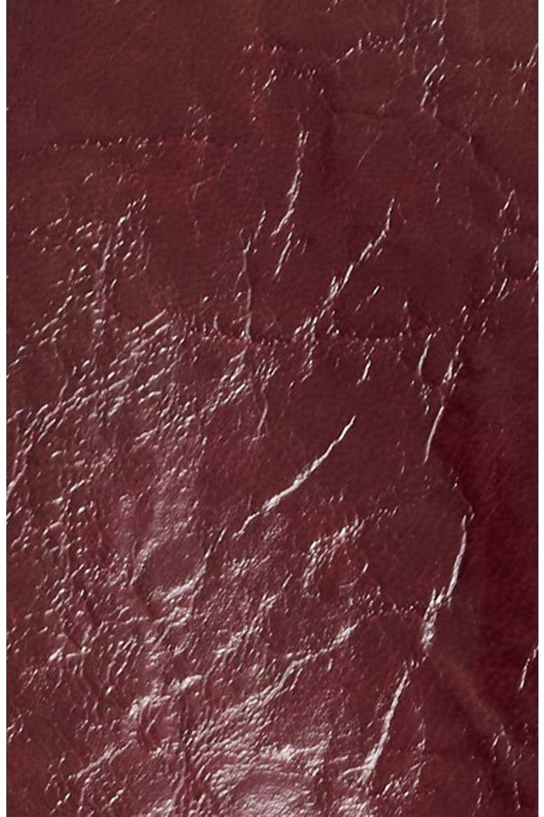 Rose Faux Leather Trench Coat, Alternate, color, GARNET