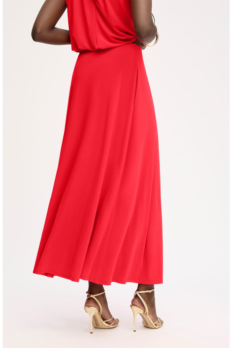 Gathered A-Line Midi Skirt, Alternate, color, FLAME