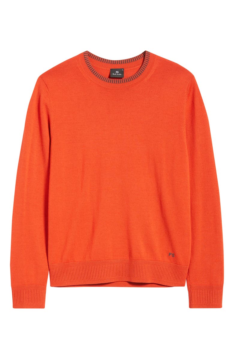 PS Paul Smith Merino Wool Crewneck Sweater, Alternate, color, Coral Red