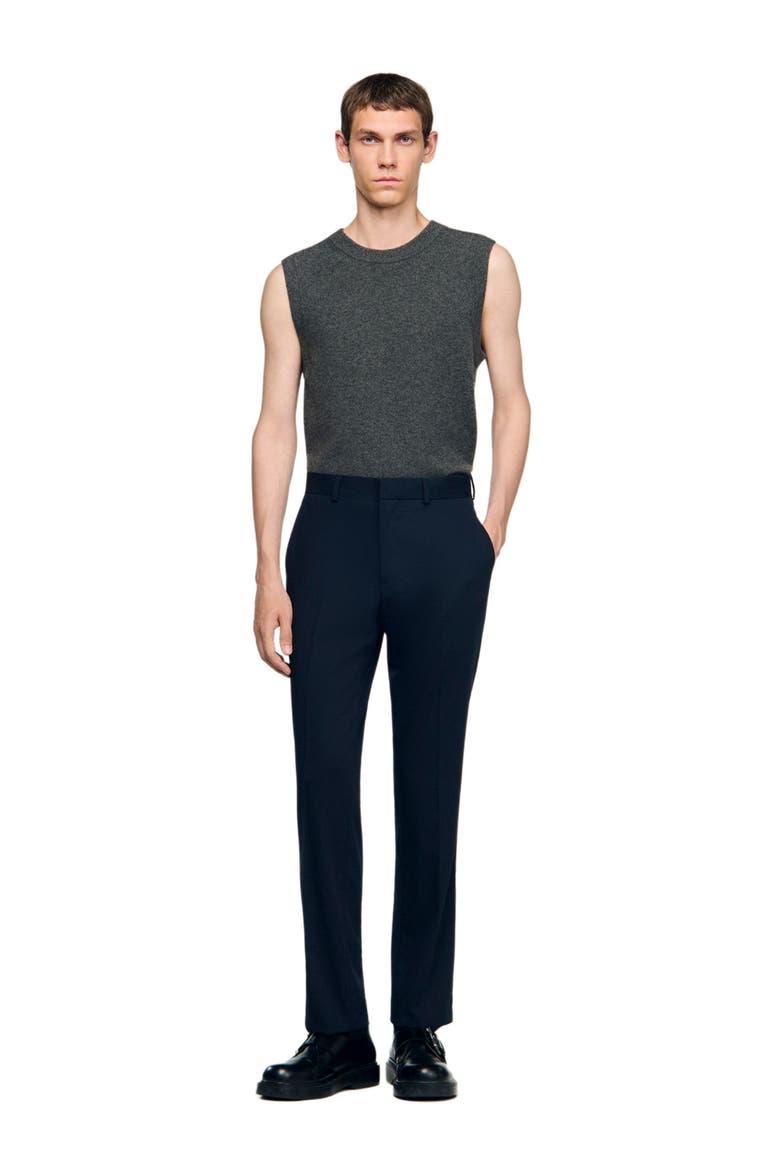 Wool suit trousers, Alternate, color, Navy blue