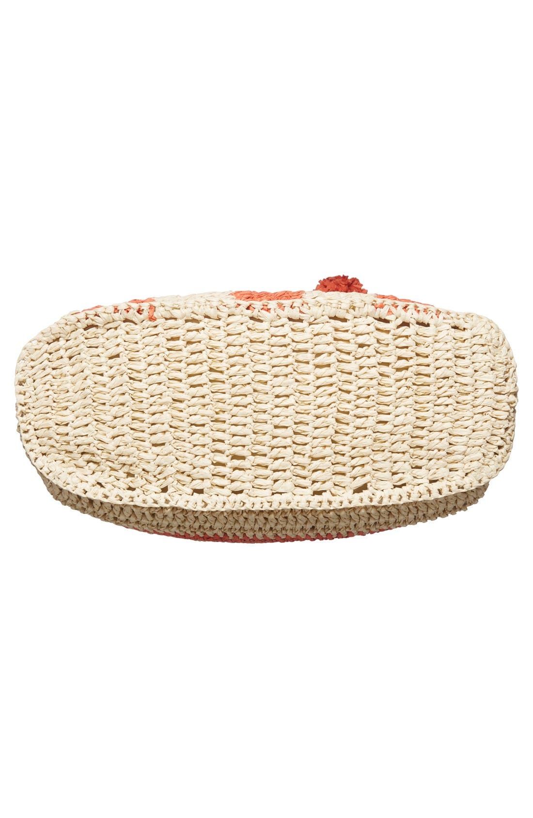 'Sherwood' Straw Beach Tote, Alternate, color, CORAL/ NATURAL