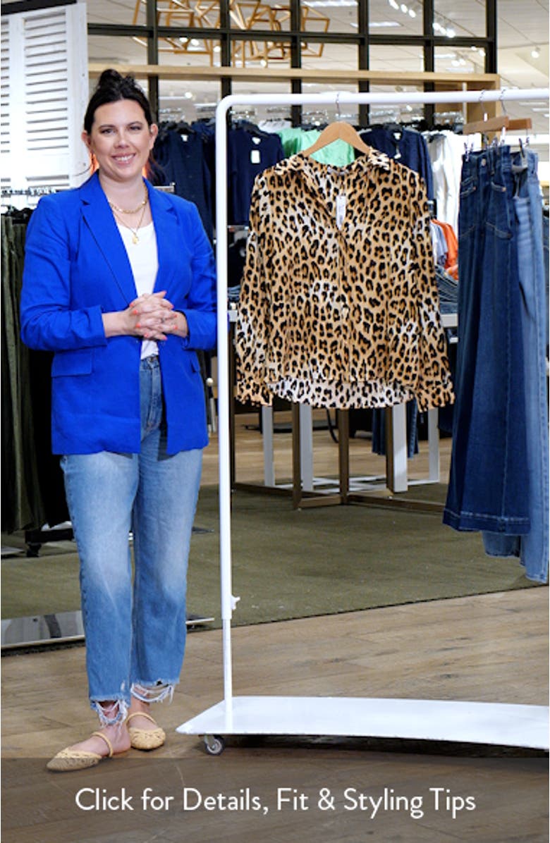 Eloise Leopard Print Silk Blouse, sales video thumbnail