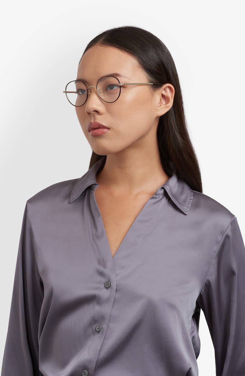 Kate Spade New York helka 49mm small round optical glasses, Alternate, color, Havana Gold