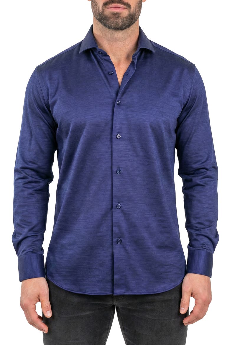 Einstein Contemporary Fit Button-Up Shirt, Main, color, BLUE