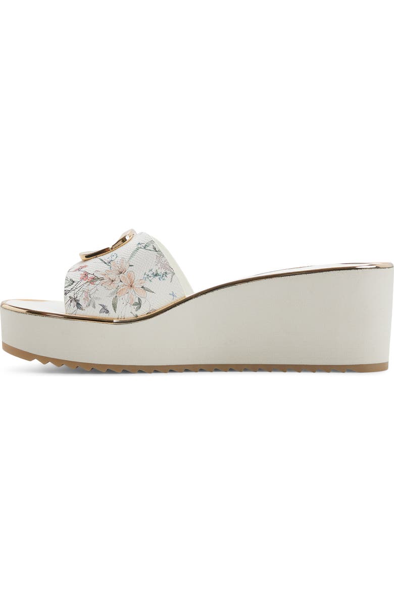 ALDO Menhaden Platform Wedge Slide Sandal, Alternate, color, White Multi