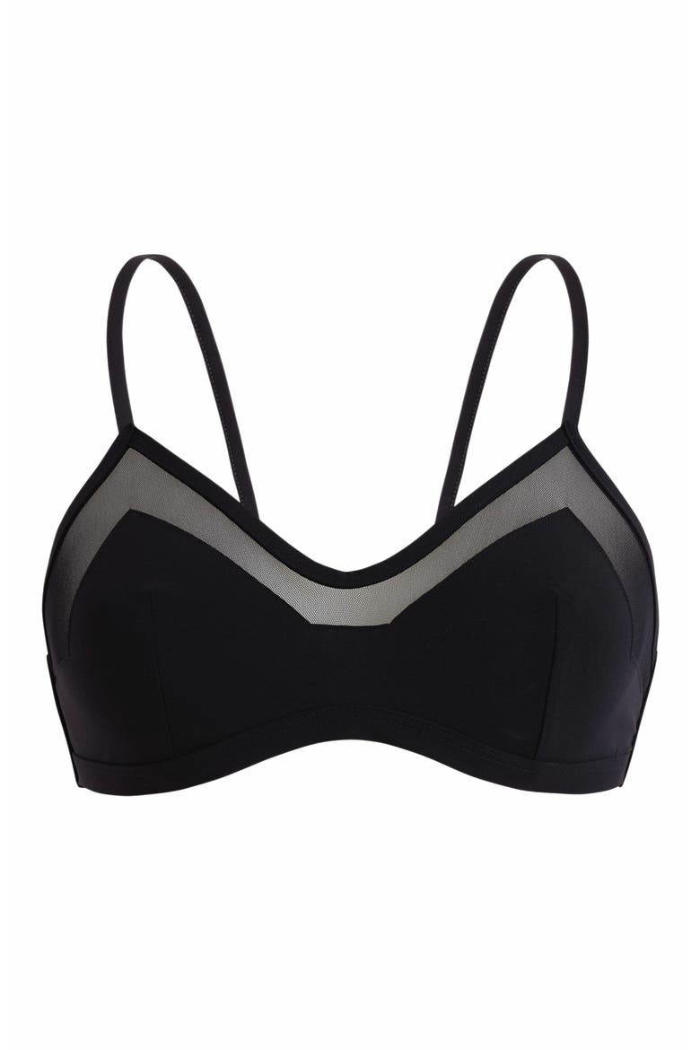 Women's Solid Bra-Style Bikini Top, Alternate, color, NOIR