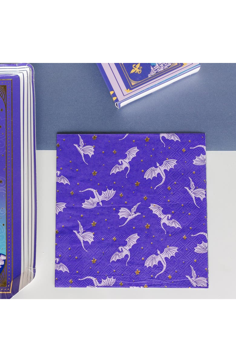 Jollity & Co. Romantasy Dragon Themed Large Napkins, Alternate, color, Assorted Pre-Pack