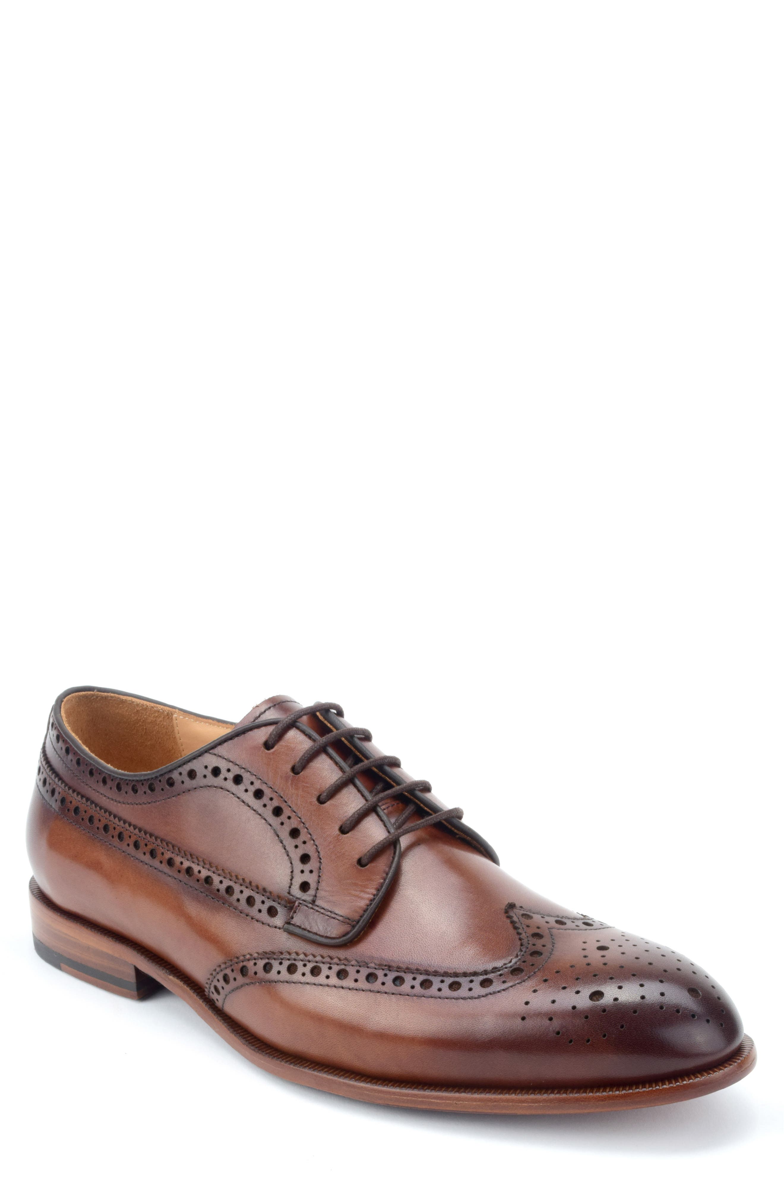Warfield & Grand Abby Wingtip, Main, color, Cognac