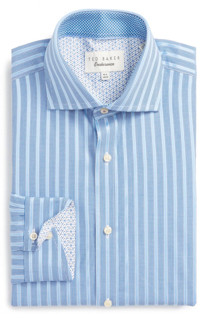 Ted Baker London 'Maccy' Trim Fit Stripe Dress Shirt, Main, color,