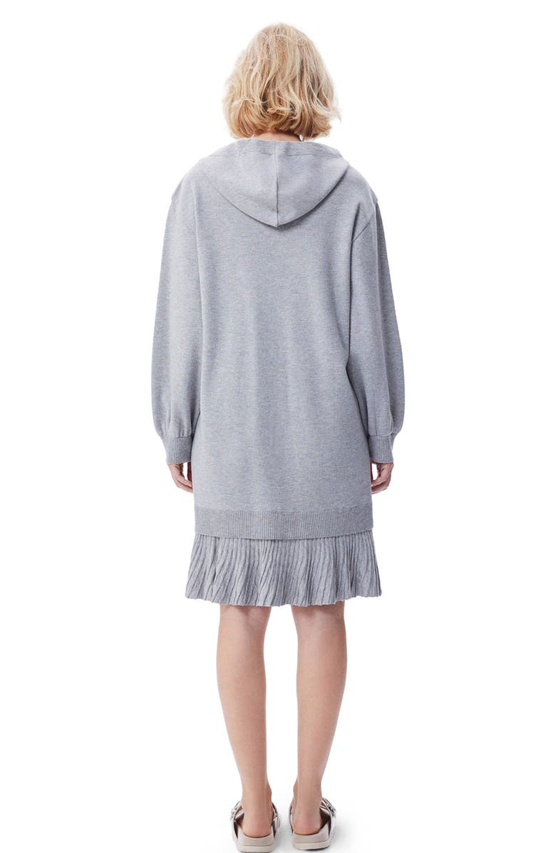 THEO The Label Nomia Pleated Hem Hoodie Dress, Alternate, color, 