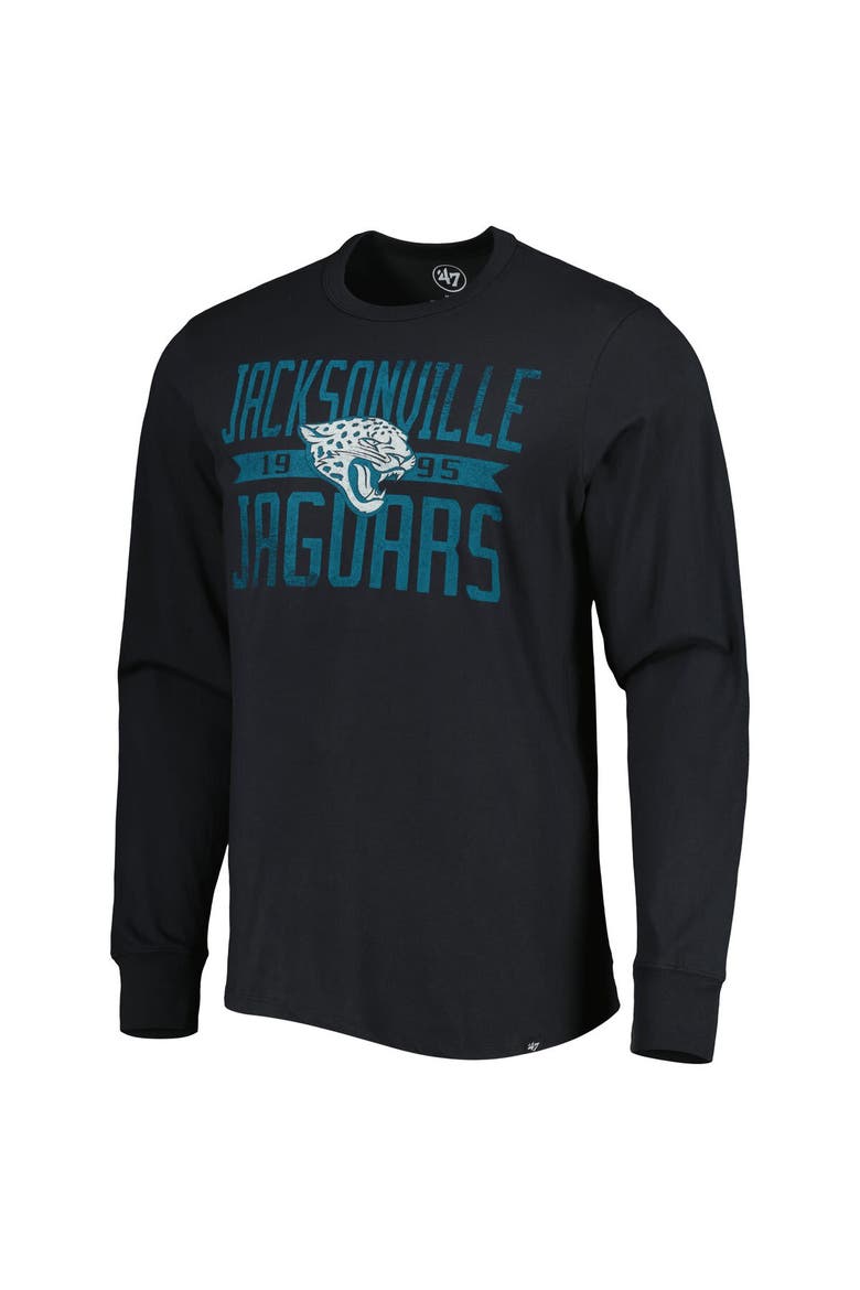Men's '47 Black Jacksonville Jaguars Brand Wide Out Franklin Long Sleeve T-Shirt, Alternate, color, Black