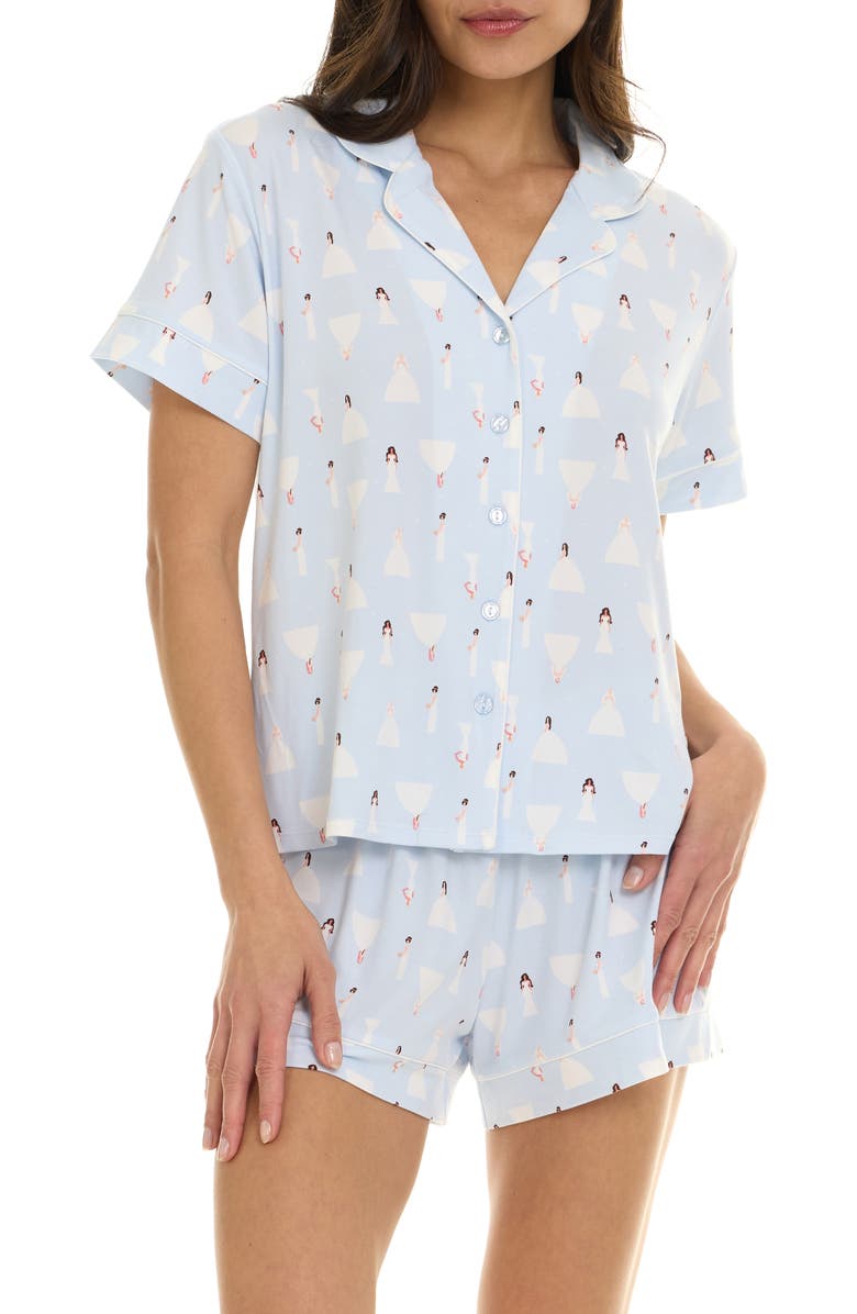 Flora Nikrooz Joy Short Pajamas, Alternate, color, Light Blue