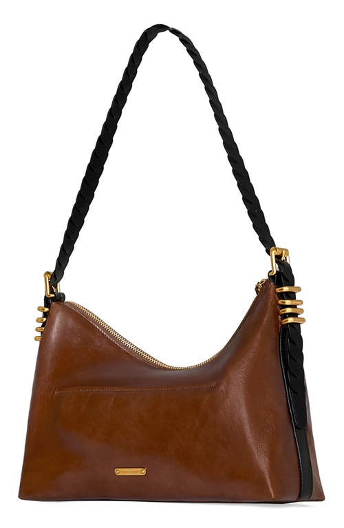 Rebecca Minkoff Buckle Up Twisted Strap Shoulder Bag In Brown