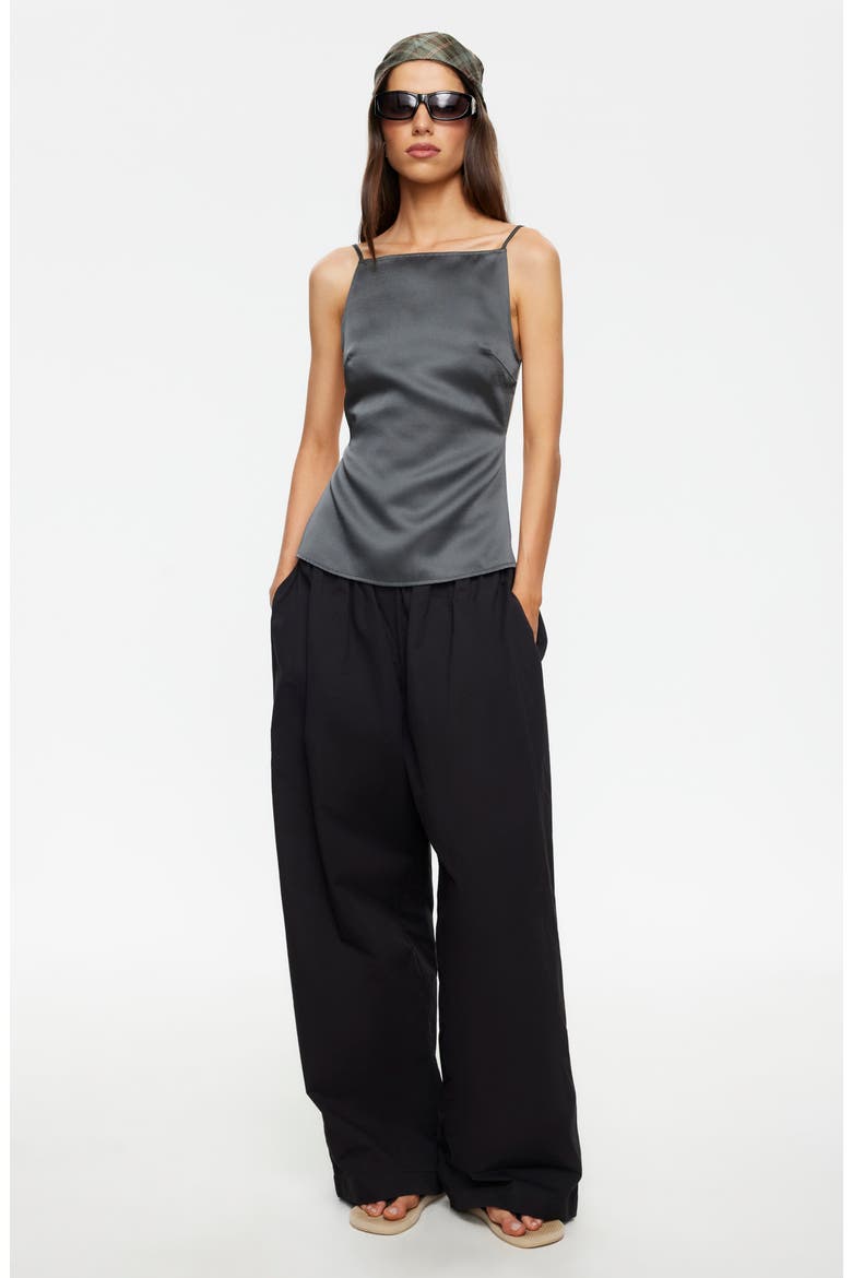 Camille Backless Satin Camisole, Alternate, color, DARK OLIVE