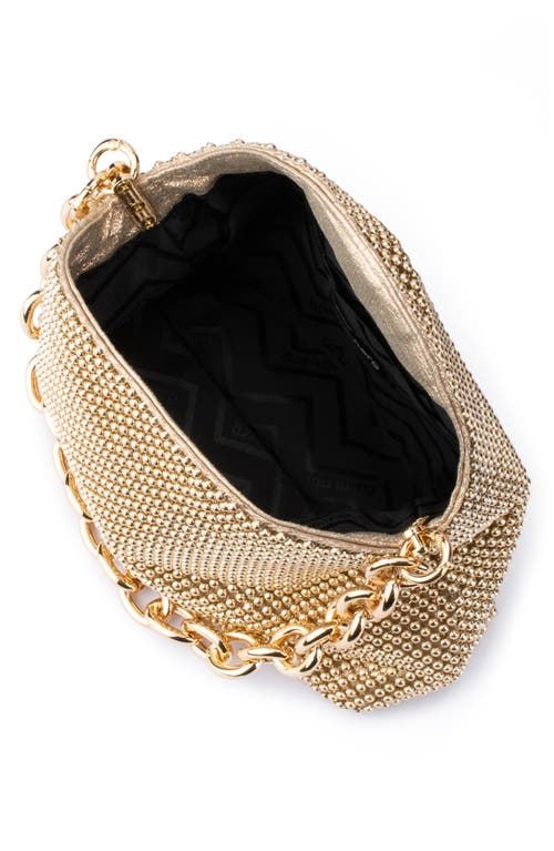 Olga Berg Skylar Ball Mesh Shoulder Bag In Gold