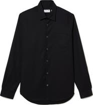 Lacoste Regular Fit Solid Poplin Button-Up Shirt