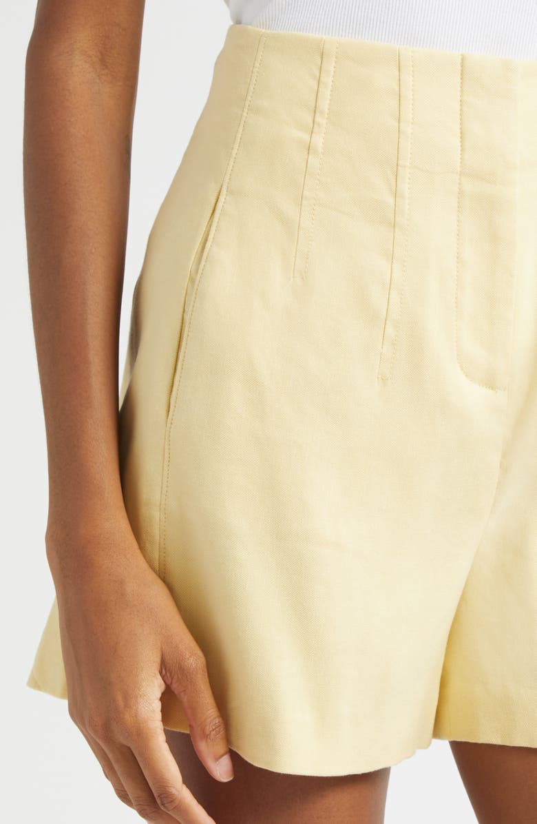 Veronica Beard Brit Linen Blend Shorts, Alternate, color, Chamomile