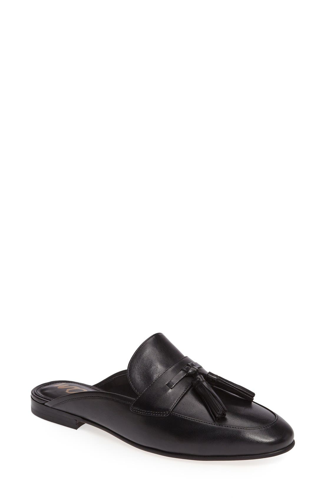 Paris Mule, Main, color, BLACK LEATHER
