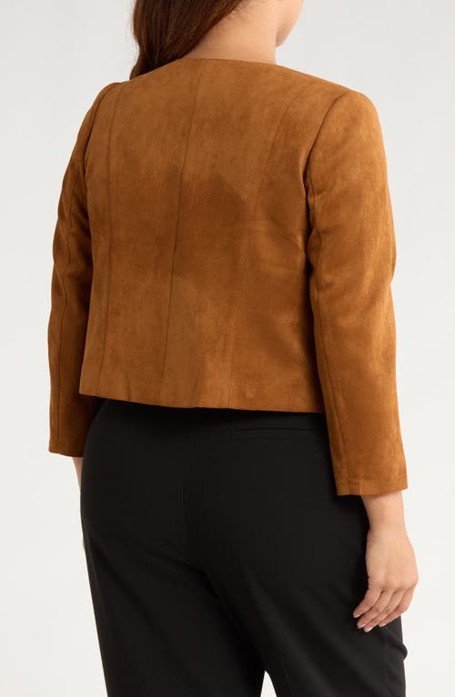 Gemma + Jane Faux Suede Jacket In Brown