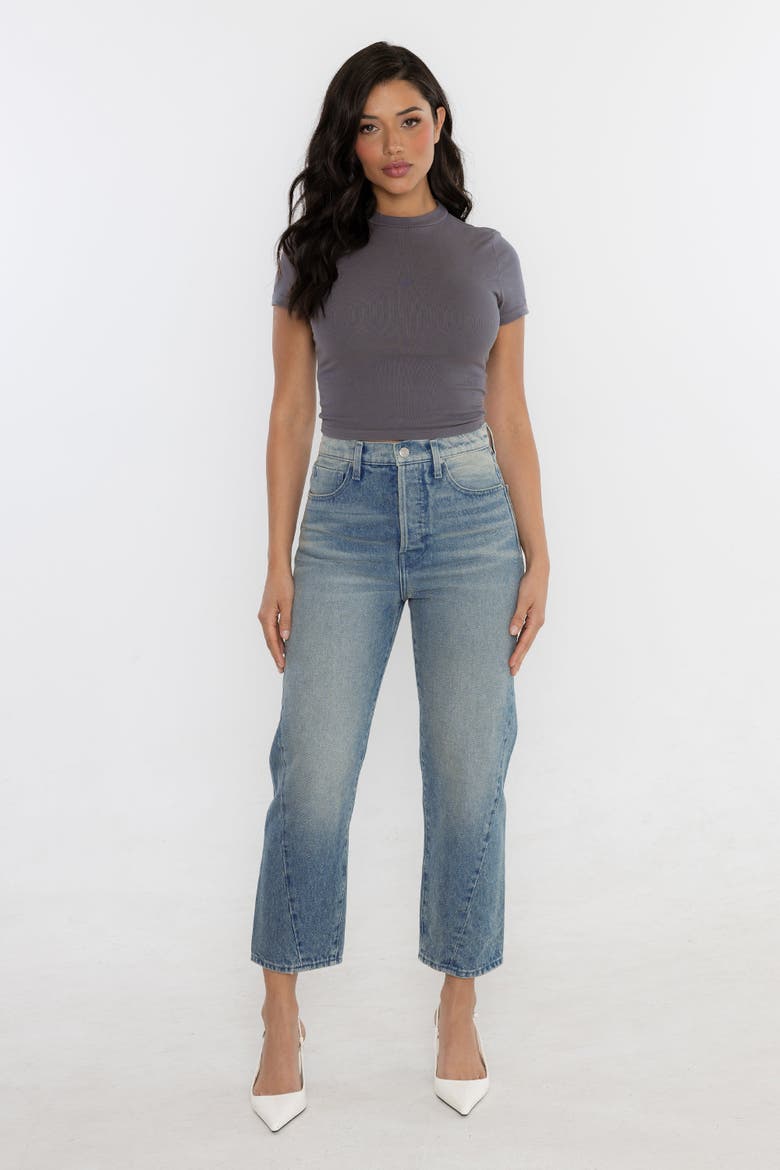 The Gail Mini Barrel Jean, Alternate, color, Cove Blue