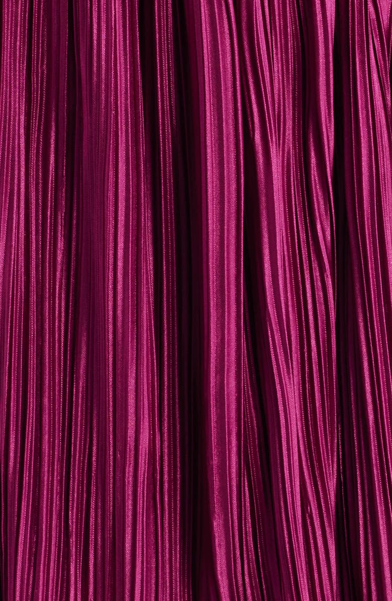 Lulus Greer Plissé Strapless Minidress, Alternate, color, Berry