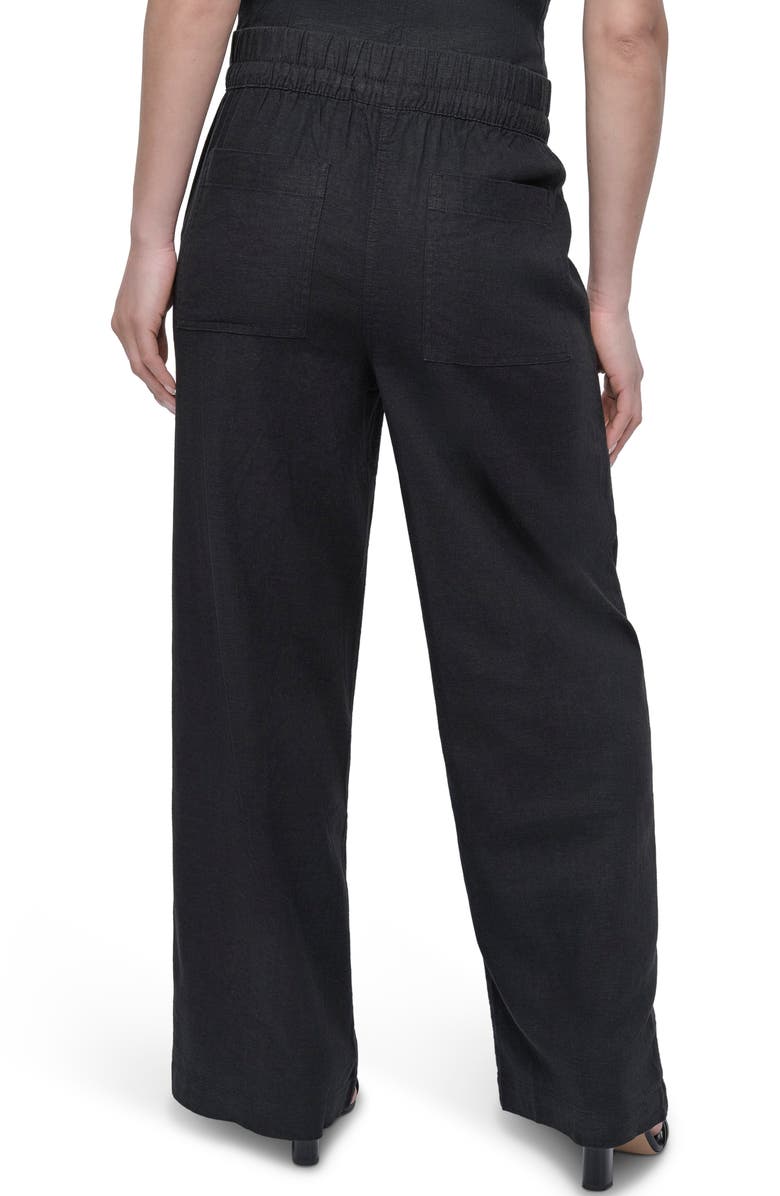 DKNY Linen Blend Drawstring Pants, Alternate, color, 