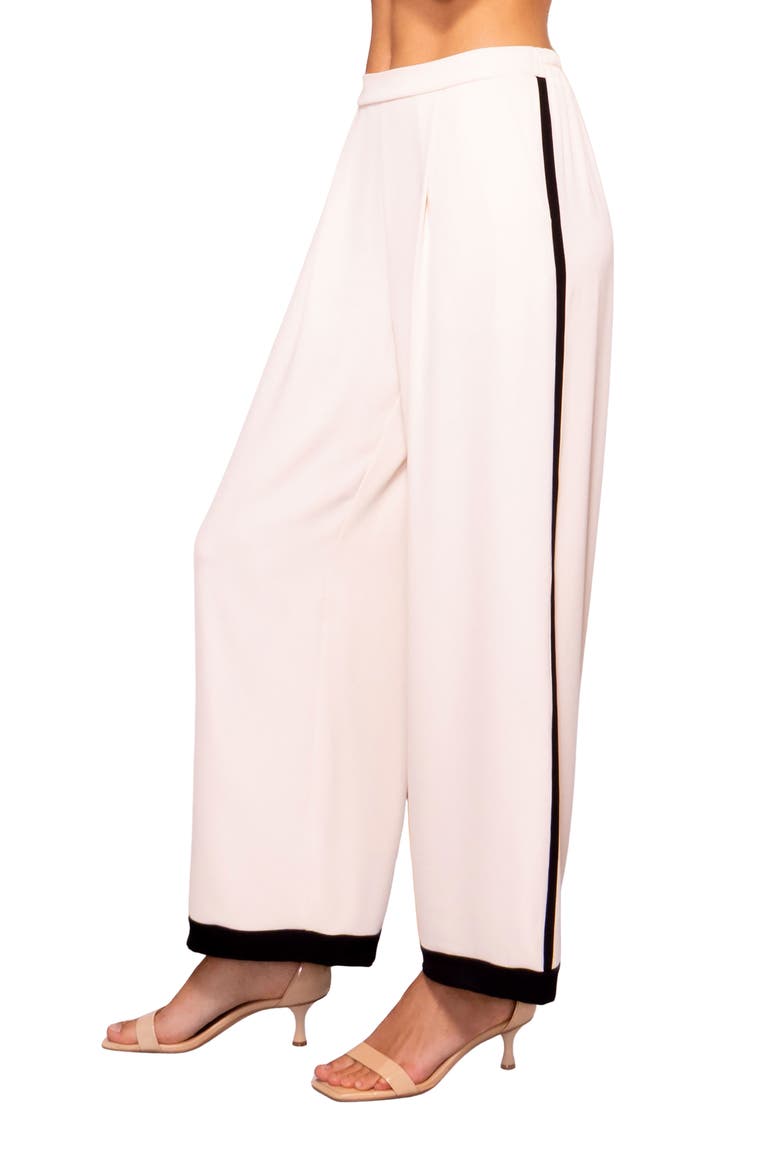 Side Stripe Wide Leg Pants, Alternate, color, BLACK / BONE