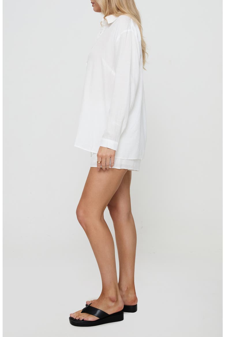 The Chloe Button-Up Top & Shorts Set, Alternate, color, WHITE