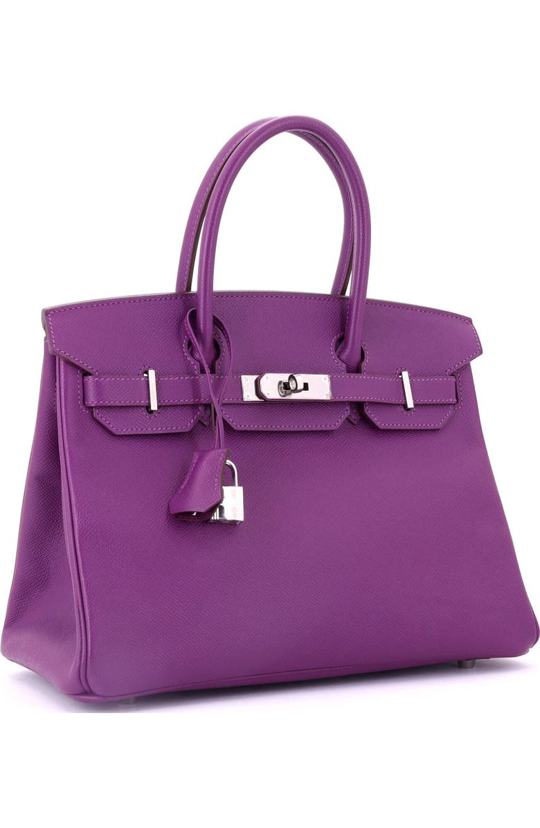 Pre-Owned Hermes Birkin Handbag Purple Epsom with Palladium Hardware 30, Alternate, color,