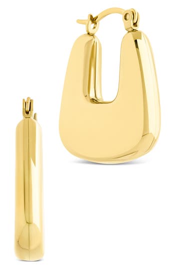 Sterling Forever Yelena Chunky Graduated Hoop Earrings In Gold