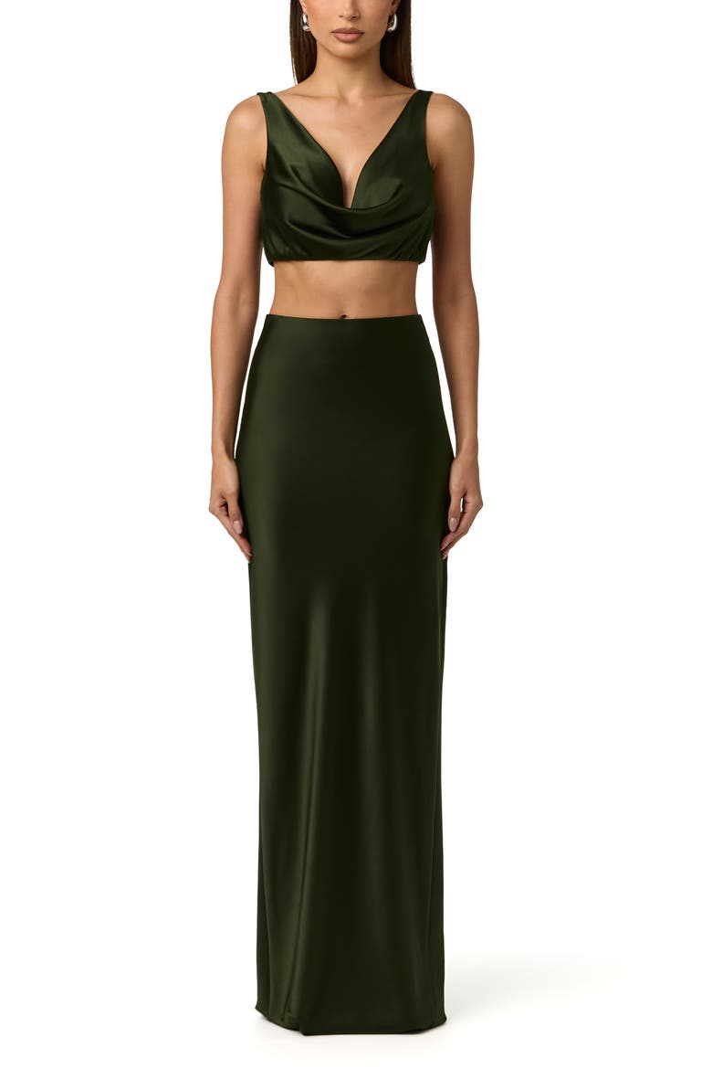 Silk Maxi Skirt, Alternate, color, NOIR GREEN